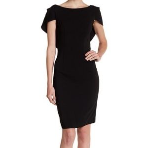 NWT Carmen Marc Valvo Flutter Sleeve Sheath Dres